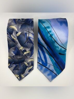 Lot 2 Jerry Garcia 100% Silk Abstract Ties - California Mission & Orange Horizon